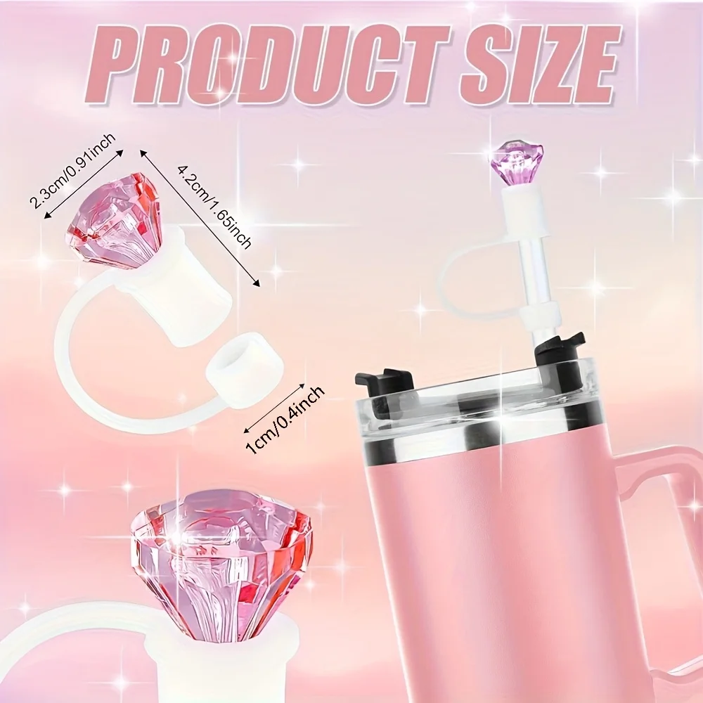 3pcs Set Specially Designed for tool brand Container Accessories, 1pc Precious Stone Straw Cover Topper, 1pc Gittler Silicone Bo