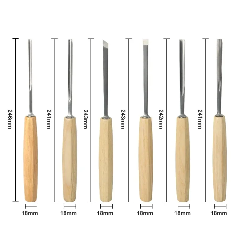 

6Pcs HSS Wood Chisels Set Professional Carving Chisels Carving Chisel Kit with Beech Ergonomic Wood Tools Woodworking Handles