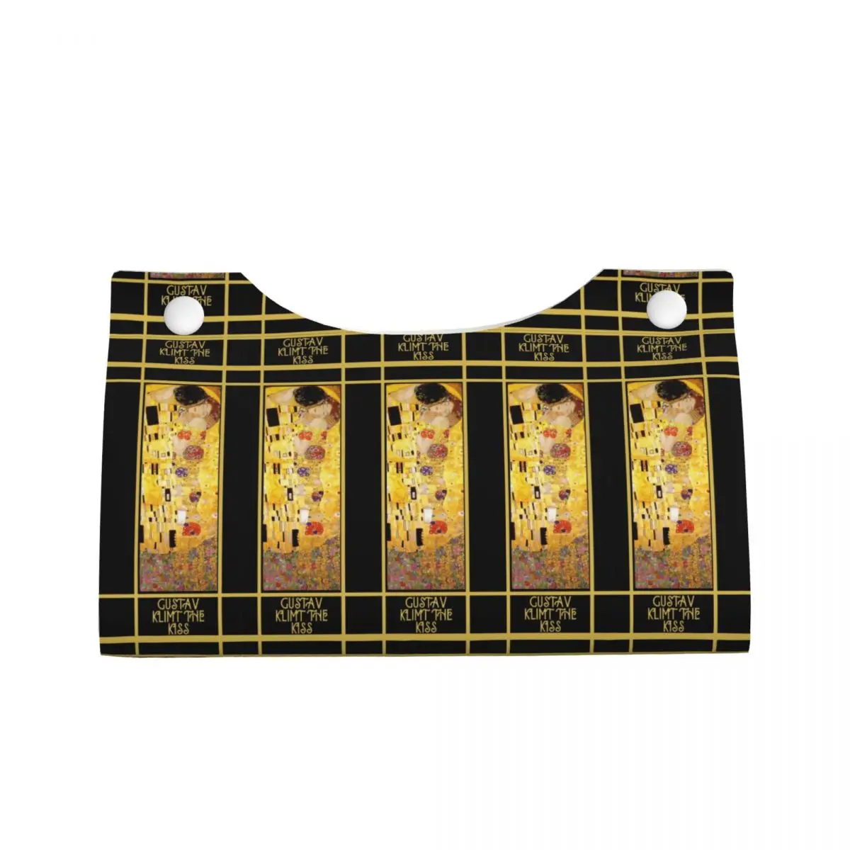 Custom Gustav Klimt The Kiss Tissue Box Cover for Bathroom Office Painting Art Rectangular PU Leather Facial Tissue Box Holder