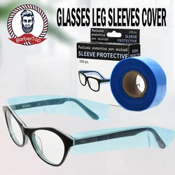 200pcs Disposable Eyeglasses Leg Sleeves Covers Hairdressing DIY Barber Hair Coloring Styling Tool Protector Accessories Box