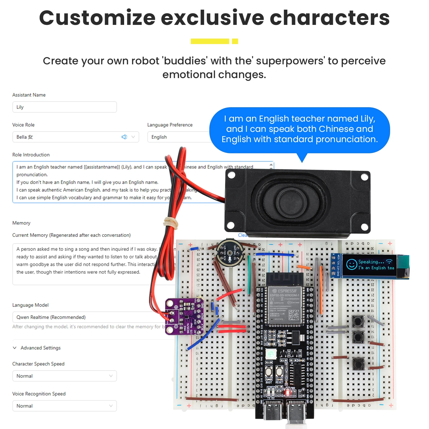 Keyestudio Xiao Zhi AI Chatbot Breadboard DIY Kit For ESP32 S3 N16R8 Control Board DIY Emotional Communication Learning Kit - Image 6