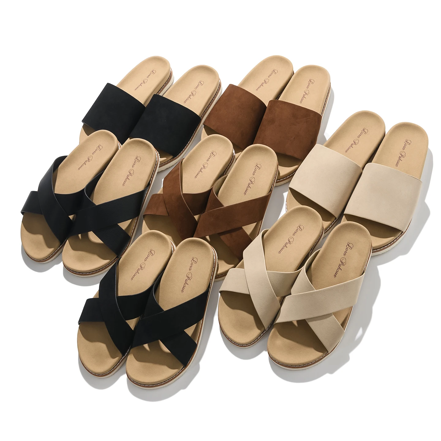 Top Layer Cowhide Men's Slippers Cross Design Ultra Comfortable Soft Bottom Waterproof Summer Casual Shoes Fashionable Retro