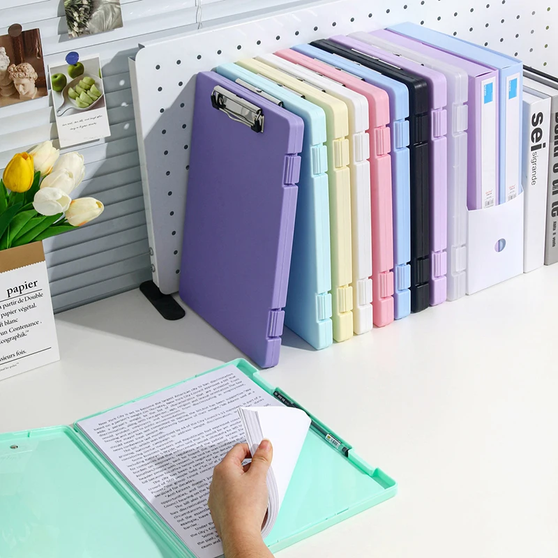A4 Multi-functional File Folder Desktop Test Paper Organizer Office Document Board Folder Storage Box Writing Board, Office
