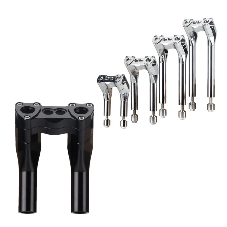 

1.25" Pullback Motorcycle 1 1/8'' Handlebar Riser Clamp 6" + 1 " Tall Handle Bar Riser for Club Style Springer Chopper