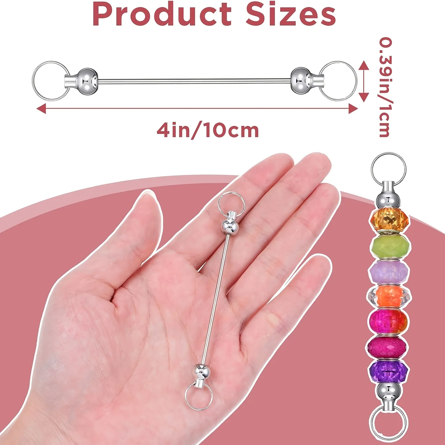 Detachable Keychain 30pcs DIY Wholesale Removable Keychain Making Blank Beaded Keychain Beading Jewelry Making Supplies