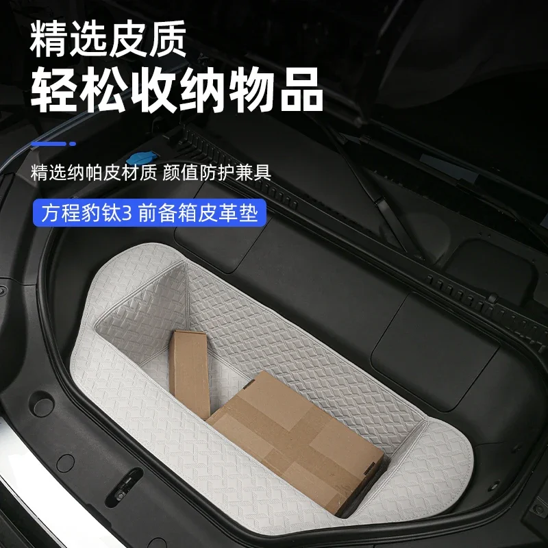 CAR New Leather front trunk pad for BYD Fang Cheng Bao Equation Leopard 3 Titanium Super tai three 2025 Custom Fit Replacement U