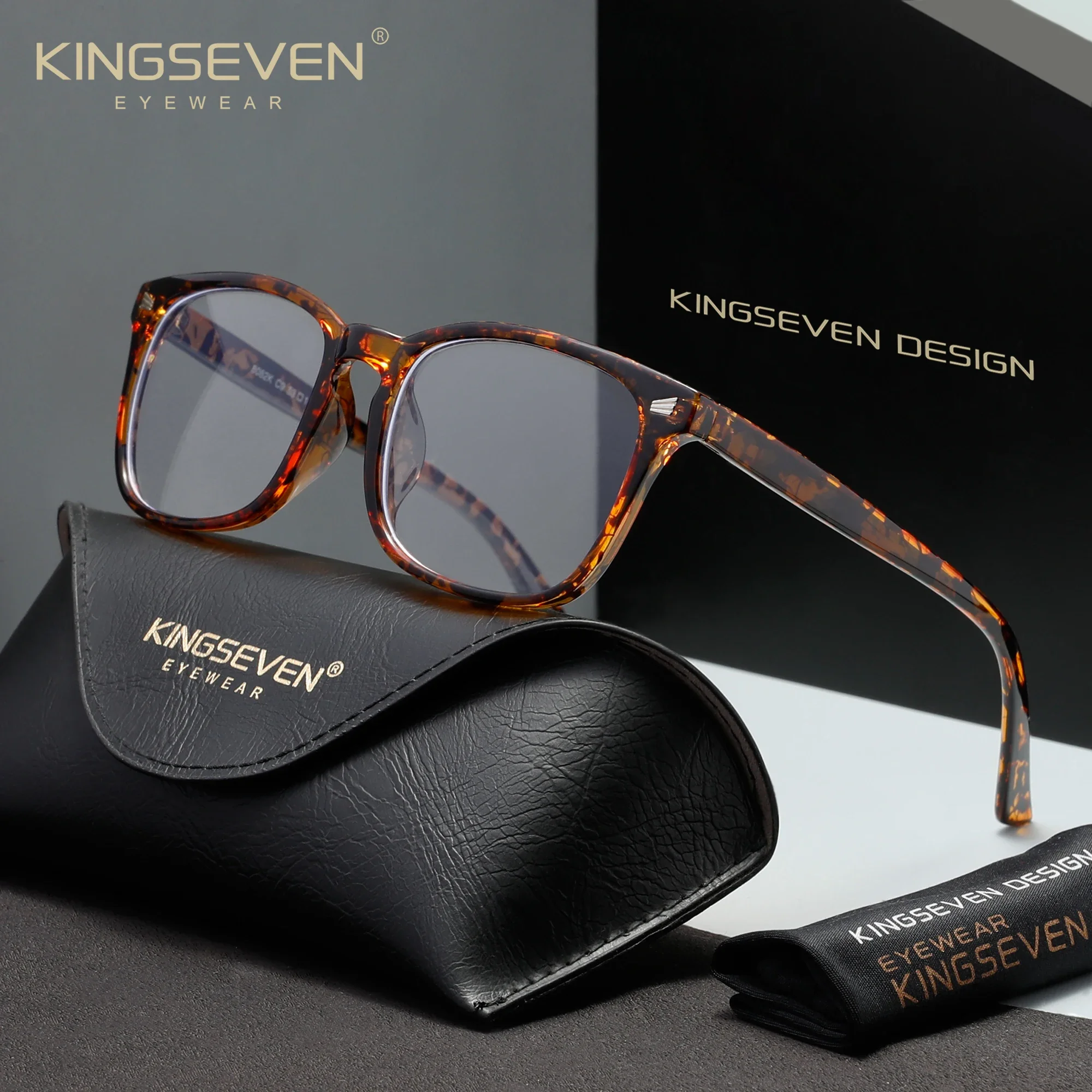KINGSEVEN New Classic Anti-Blue Ray Glasses Men Women Thin Frame Blue Light Blocking Eyeglasses view 3