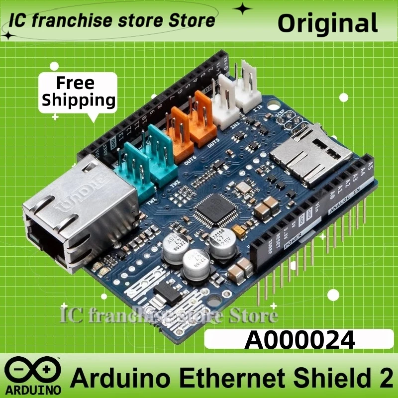 1PCS//LOT Arduino Ethernet Shield 2 A000024 Wiznet W5500 UNO Development board 100% Original stock