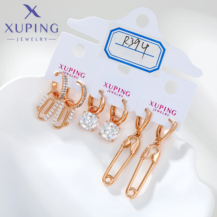 Xuping Jewelry Trendy Promotion New Copper Alloy Charm More Style Gold Plated Earring Group for Women Jewellery Gift