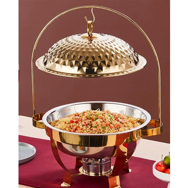 Buffet Chafing Dish Party Wedding Food Warmer Restaurant Hotel Chafer for Catering Gold Stainless Steel