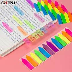 100 fogli blocco note autoadesivo a fluorescenza note adesive segnalibro segnalibro Memo Sticker carta forniture per ufficio per studenti