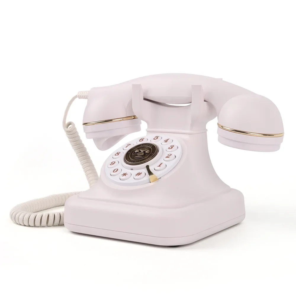 Voice Recorder Antique White Telephone Retro Recording Telephone for Weddings