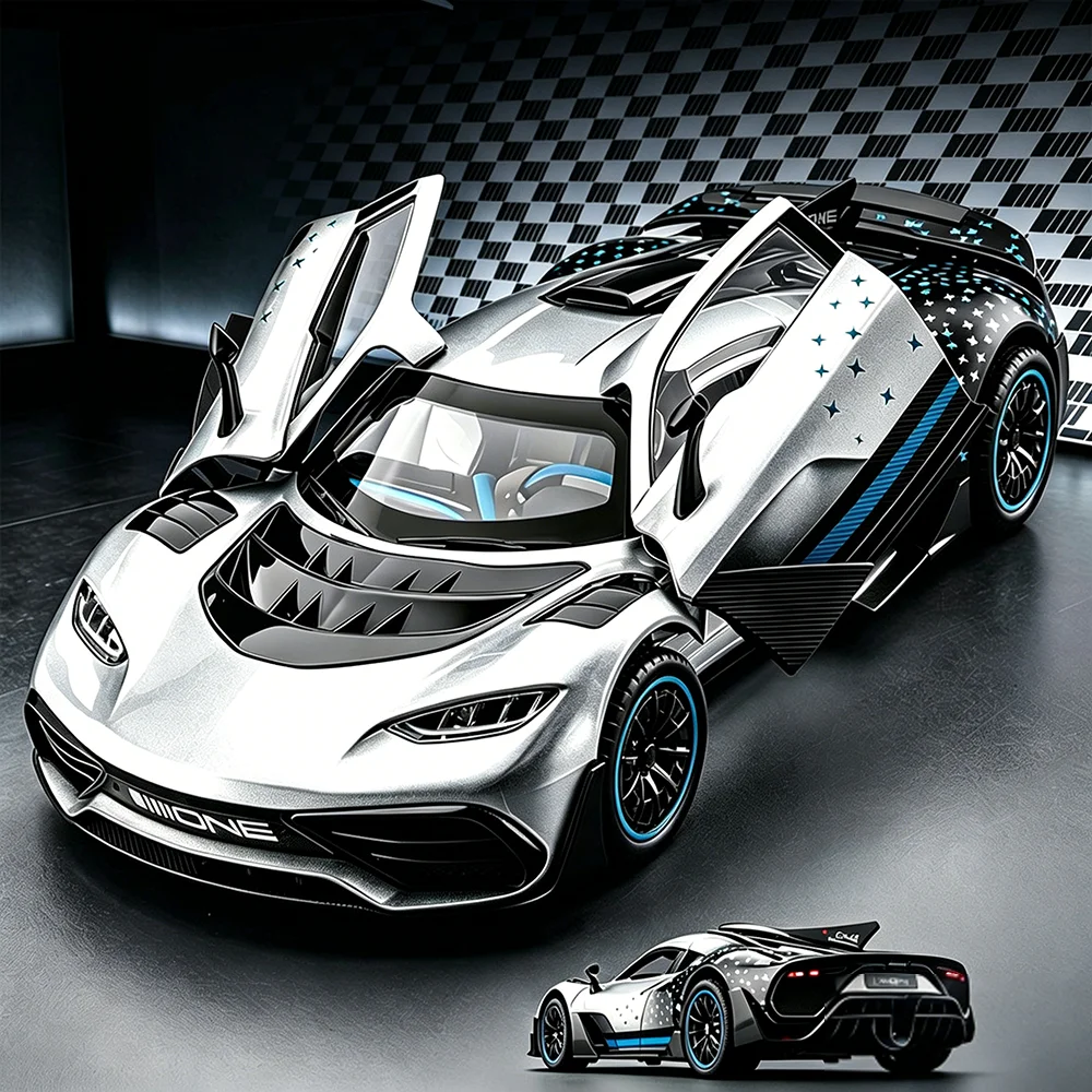 

1:24 ONE Tourbillon Diecast Alloy Model Toys Car Rear Wheel Return Force Doors Can Be Opened Miniature Vehices Collectors' Gifts
