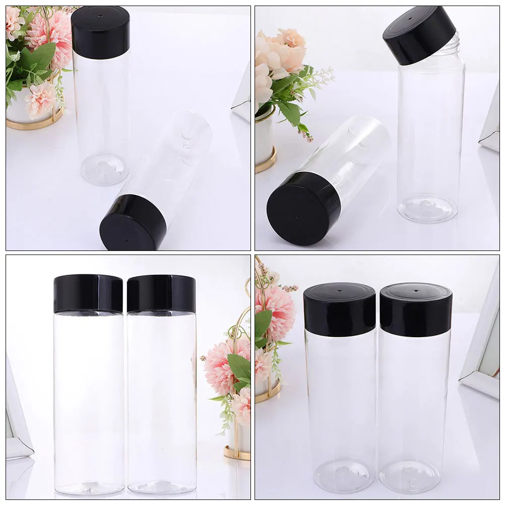 

10pcs Reusable Plastic Juice Transparent Beverage Containers With Lids Bulk Storage Bottles Seasoning Bottles For Juice Milk