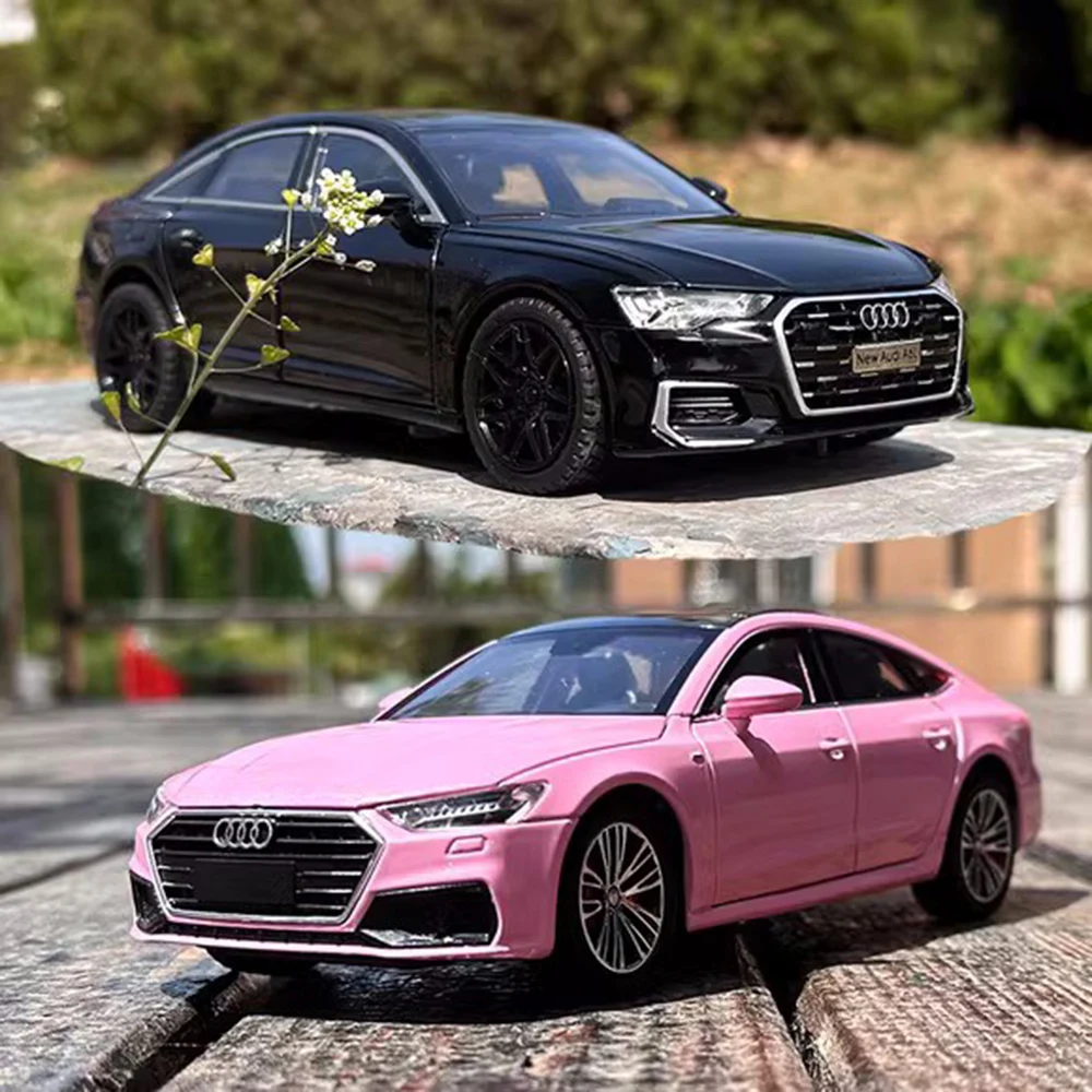 

1:24 Scale Alloy A7 A8 Cars Model Toys Wheel Pull Back Car Models With Light Sound Vehicle Collections Toy For Boyfriend Gifts