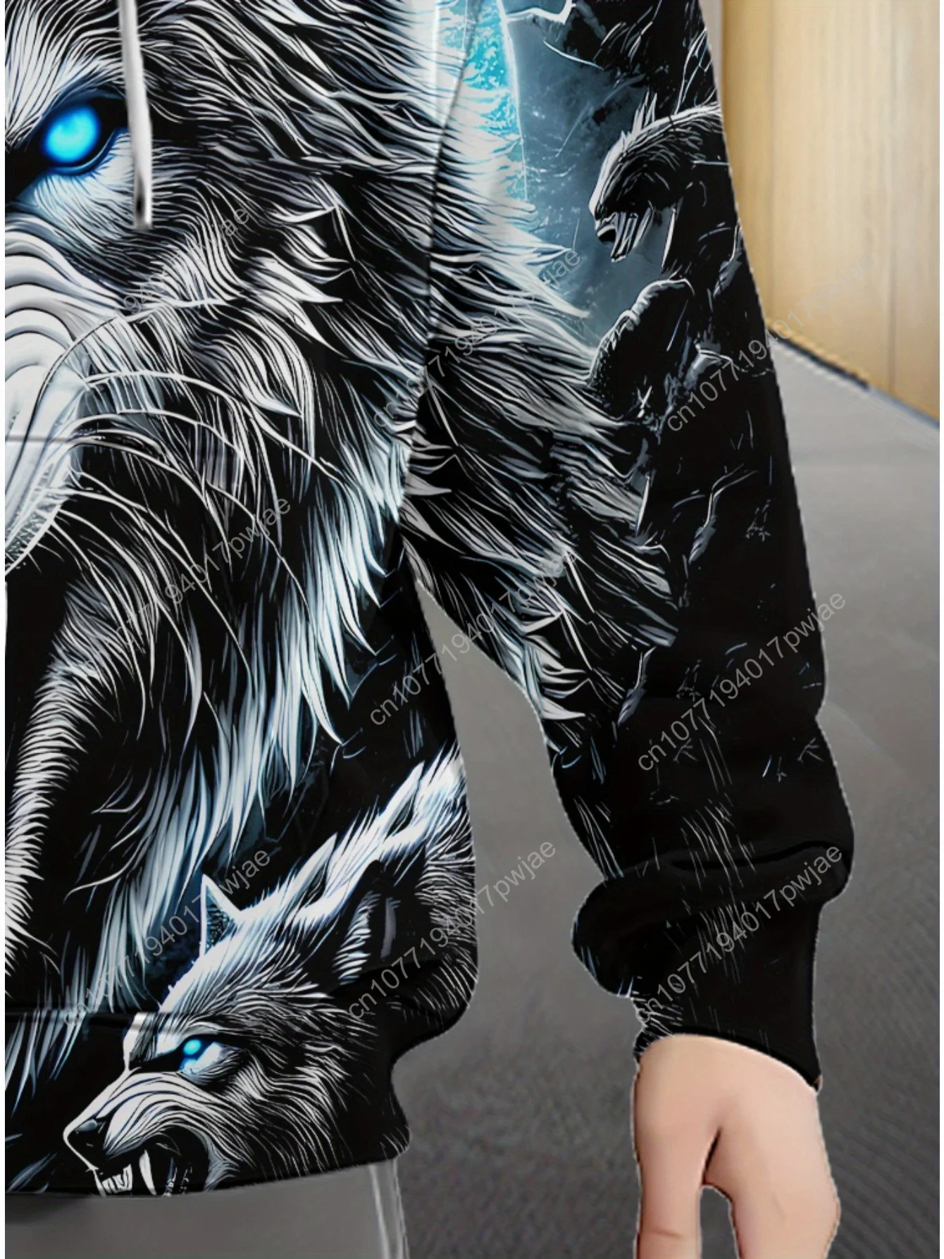 Gorra deportiva de manga larga con cremallera para hombre, sudadera con capucha con estampado de tigre para actividades al aire libre, tela de poliéster duradera, color blanco y negro