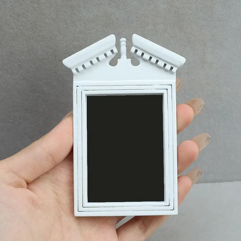 

Dollhouse 112 Scale Simulation White Mirror Bathroom Model for Miniature DIY Home Scene and Room Display Decor