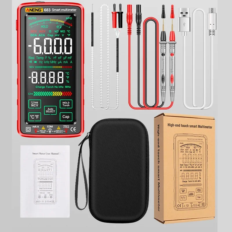 004 Multimeter Digitaal oplaadbaar touchscreen ANENG-multimeter ANENG 683