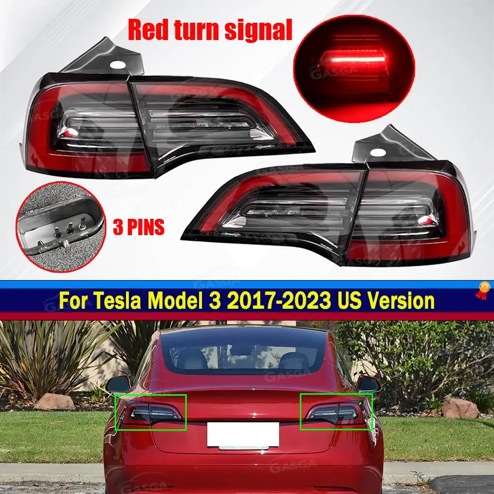 Fit For Tesla Model 3 2017-2020 Car Accessories 1077398-00-F 1077397-00-G NEW LED Rear Tail Light Turn Signal Trunk view 2