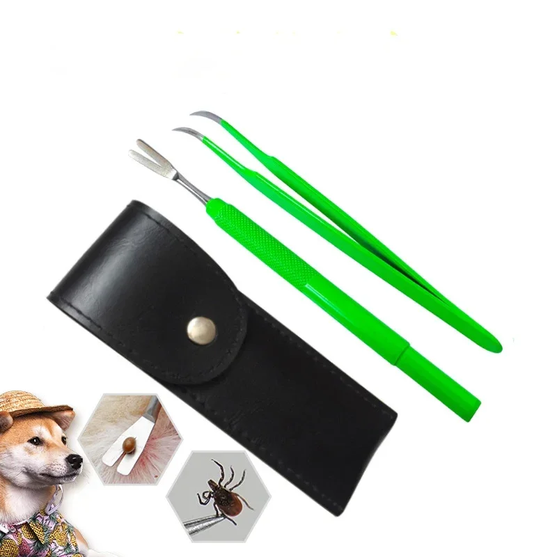 Stainless Steel Tick Removal Tweezers Pet Lice Clip Flea Pointed Tweezers Tick Puller Small Grate Insect Removal Tool