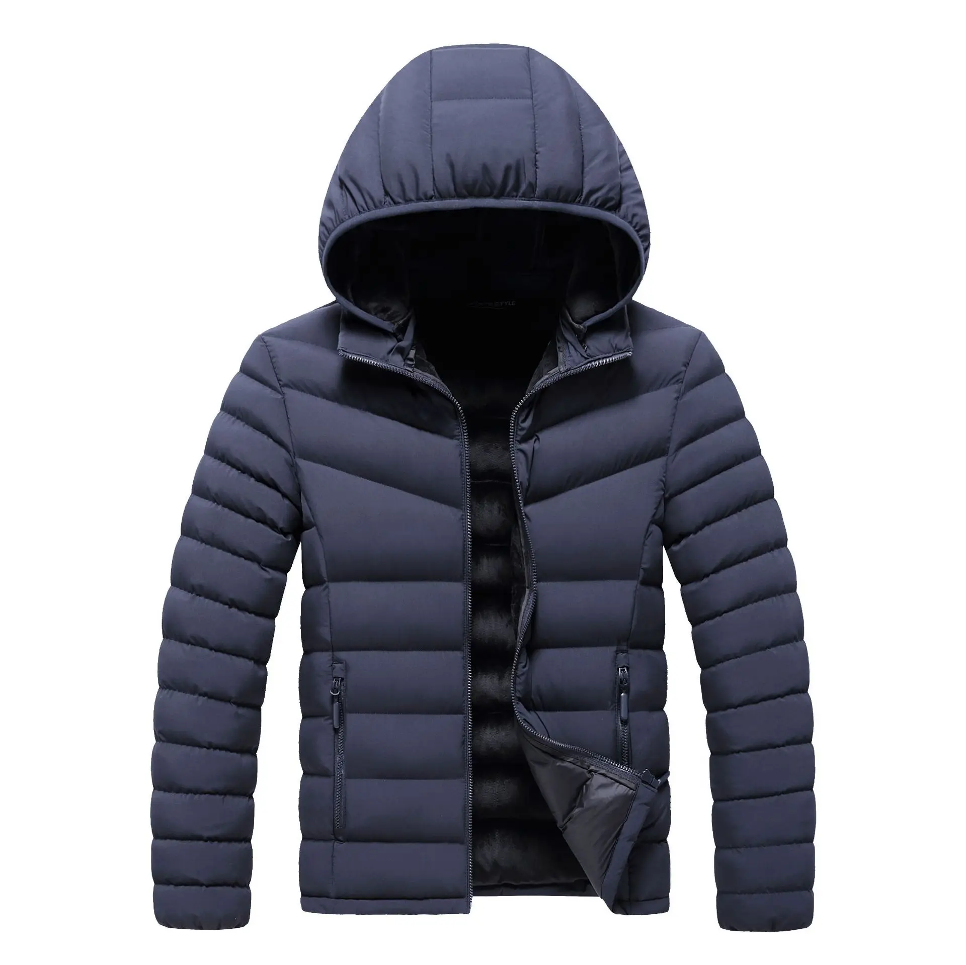 Fashion Casual Jacket With Detachable Hat Men's Padded Cotton Clothes Autumn Winter Youth Outwear Men Large Size 4XL Coat