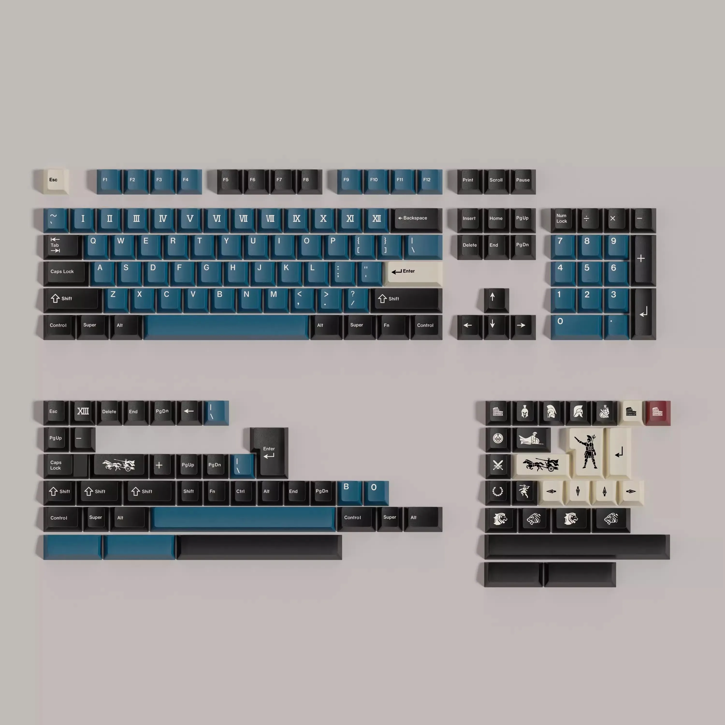 1 Set GMK CYL Gladiator Keycaps PBT Dye Sub Key Caps Cherry Profile Lightproof Keycap For Alice Wooting Double B Split Spacebar