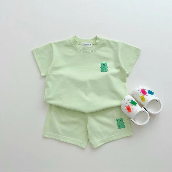 Baby Clothing Summer 2023 Cotton Short Sleeve Sports Set 0-6 Year Old Children's Little Bear T-shirt Shorts Casual Two Piece Set