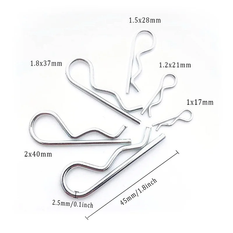 สลักโลหะแบบ R จำนวน 100 ชิ้น แบบคลิปล็อค แบบล็อคเกลียว แบบแยกส่วน สำหรับรถแทรกเตอร์ ตัวล็อคแบบกลไก ทำจากเหล็กกล้าคาร์บอน