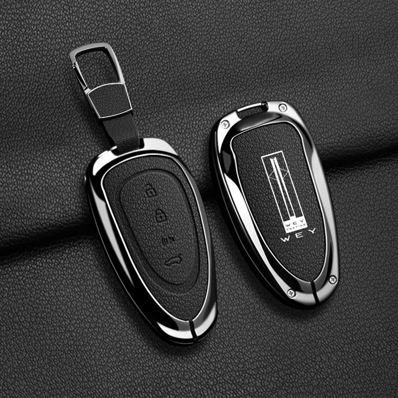 

Car Remote Key Case Cover Shell For Great Wall Wey LanShan DHT-PHEV New Energy Zinc Alloy Leather Auto Keychain Accessories