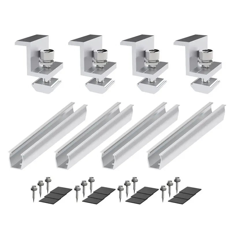 AB02 24X Solar Panel Mount Bracket Photovoltaic Panel Rail Solar Panel Mount Fastening Module With Mid 30Mm
