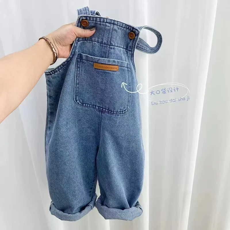 Children\'S Backpack Pants Children\'S Fall Pants 2023 New Baby Spring And Autumn Jeans Girls Simple Pants Customizable