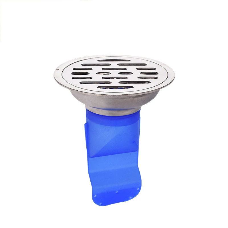 Silicone Kitchen Strainer Bathroom Pipe Sewer Drain Anti-Odor Pest Control Floor Drain Accessories Round Stainless Steel Cover