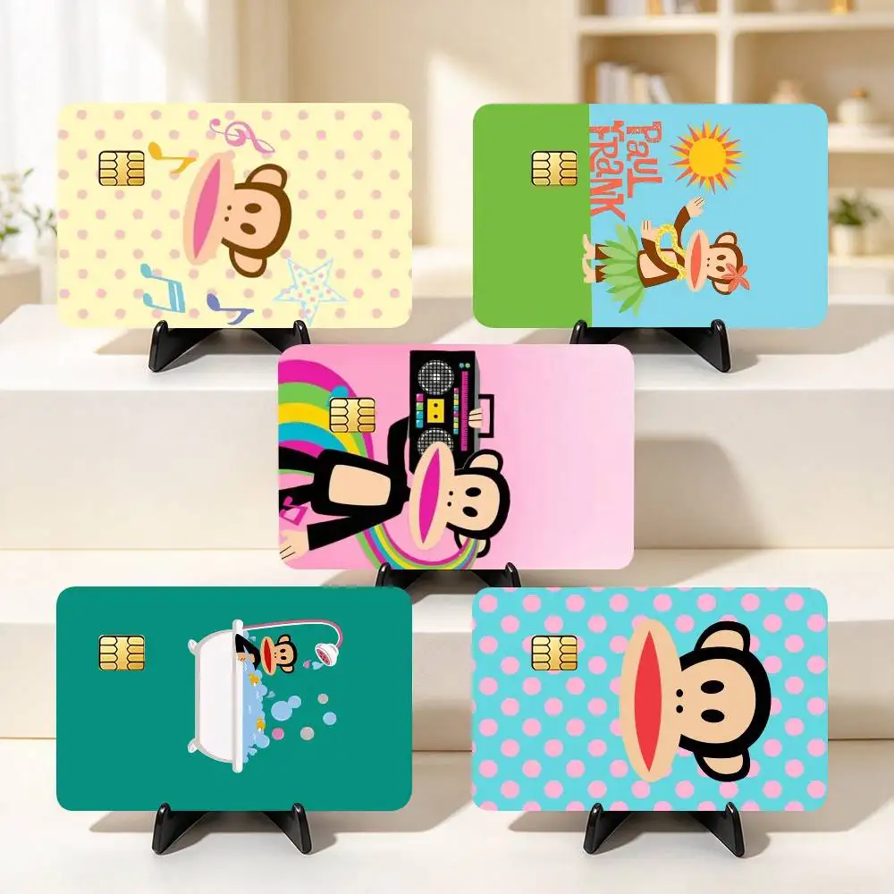 P-Paul Frank Julius Cartoon  Credit Card HD Stickers Small Chip Waterproof Sticker Game Card Decal Gift