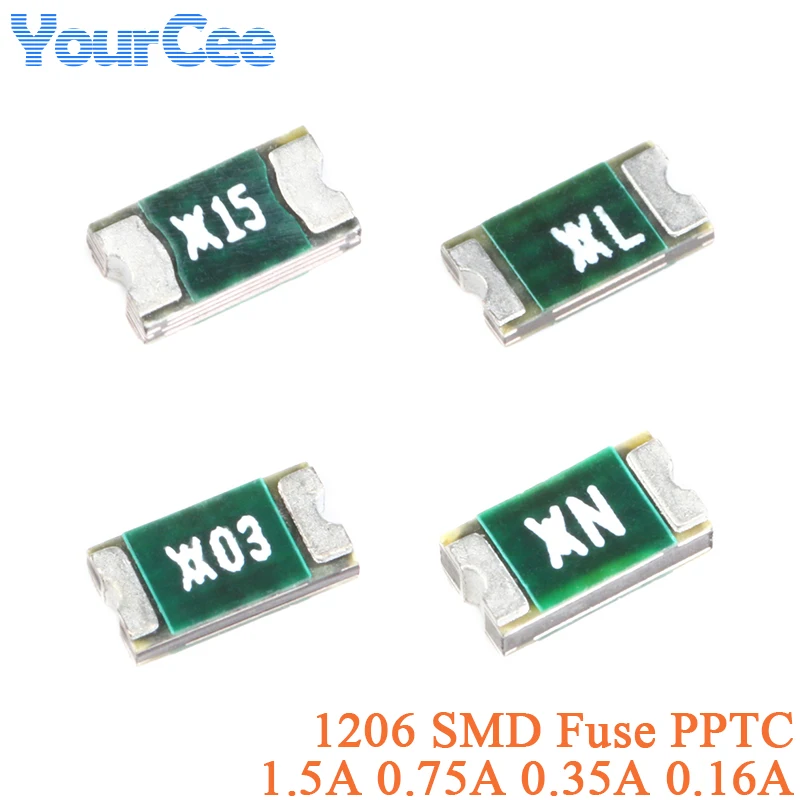 100pcs/5pcs NanoSMDC SMD Resettable Fuse 1206 SMT Fuse PPTC 1.5A 0.75A 0.35A 6V 0.16A 48V Self Recovery Fuse