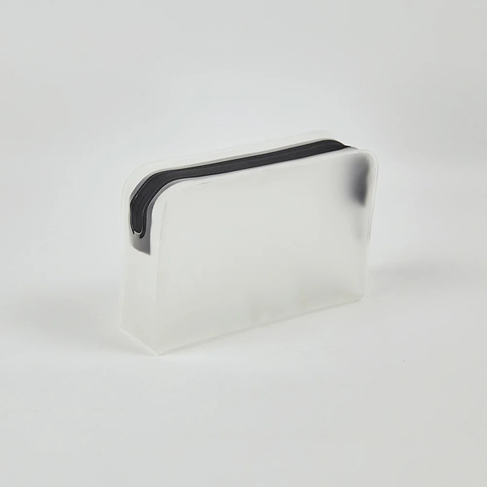 

2Pcs Large Capacity Soft Film Makeup Bags Semi Transparent Zipper Pouches Travel Storage Bags For Women