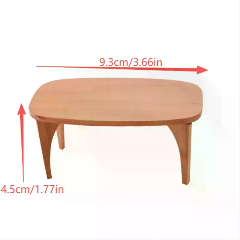 لطيف دمية المنمنمات الكرز الخشب طاولة القهوة مكتب نموذج أثاث صغير الحلي الاطفال التظاهر اللعب لعبة DIY بها بنفسك ملحق الهدايا