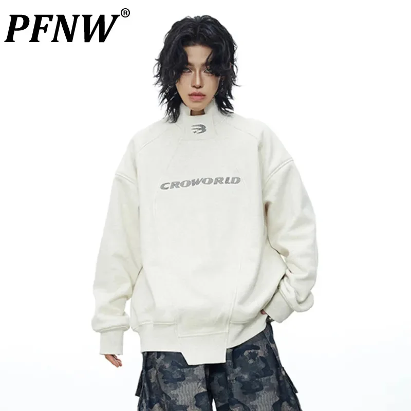 

PFNW Men's Rib Jumper Printing Deconstruction Deisgn Sweatshirts Male High Street Niche Design Casual Pullovers Trendy 28W2422