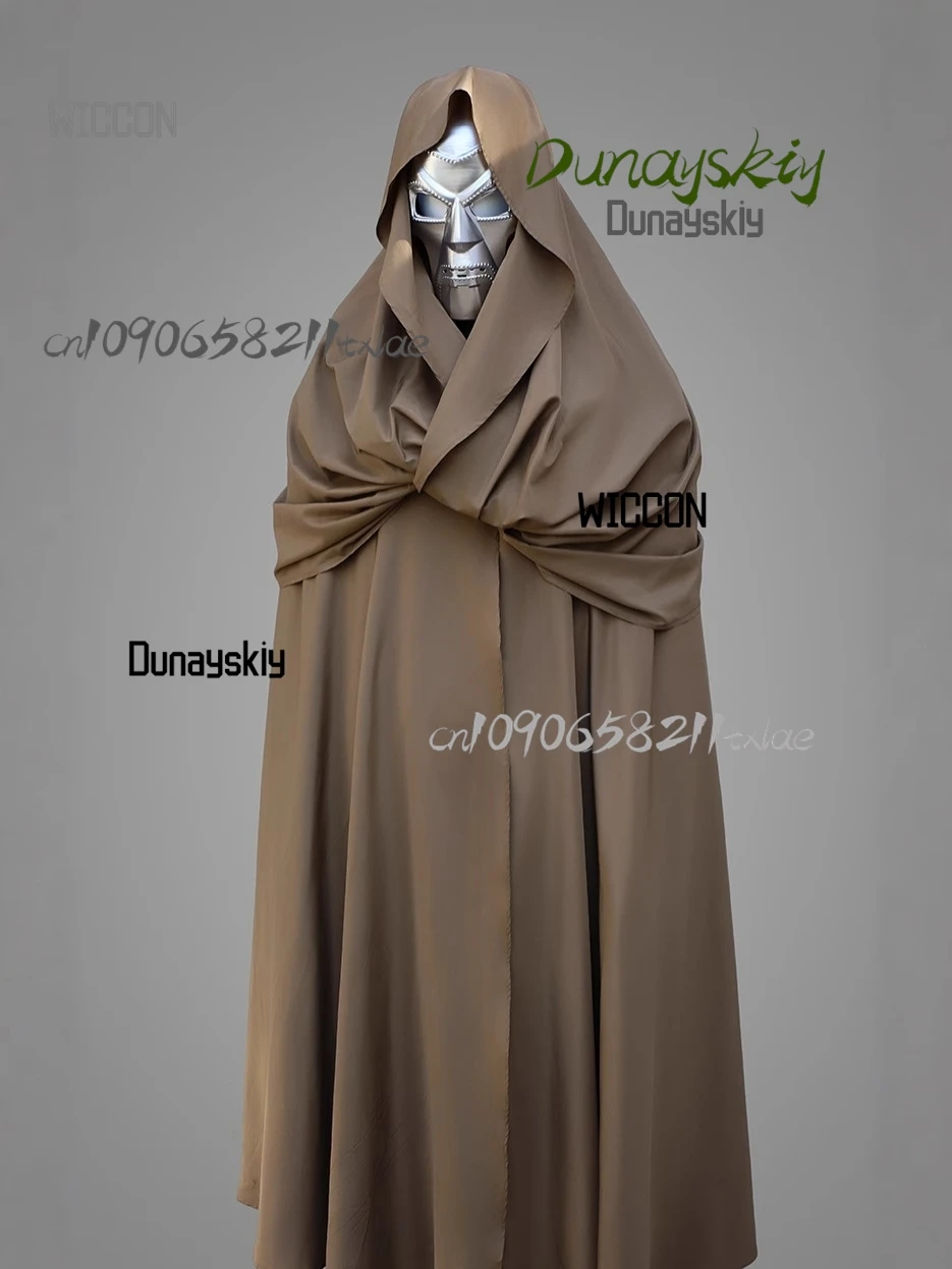 عباءة غامضة رومانية داكنة على الطراز القوطي في العصور الوسطى باللون الأسود والبني عباءة رداء تنكري لحفلات الهالوين