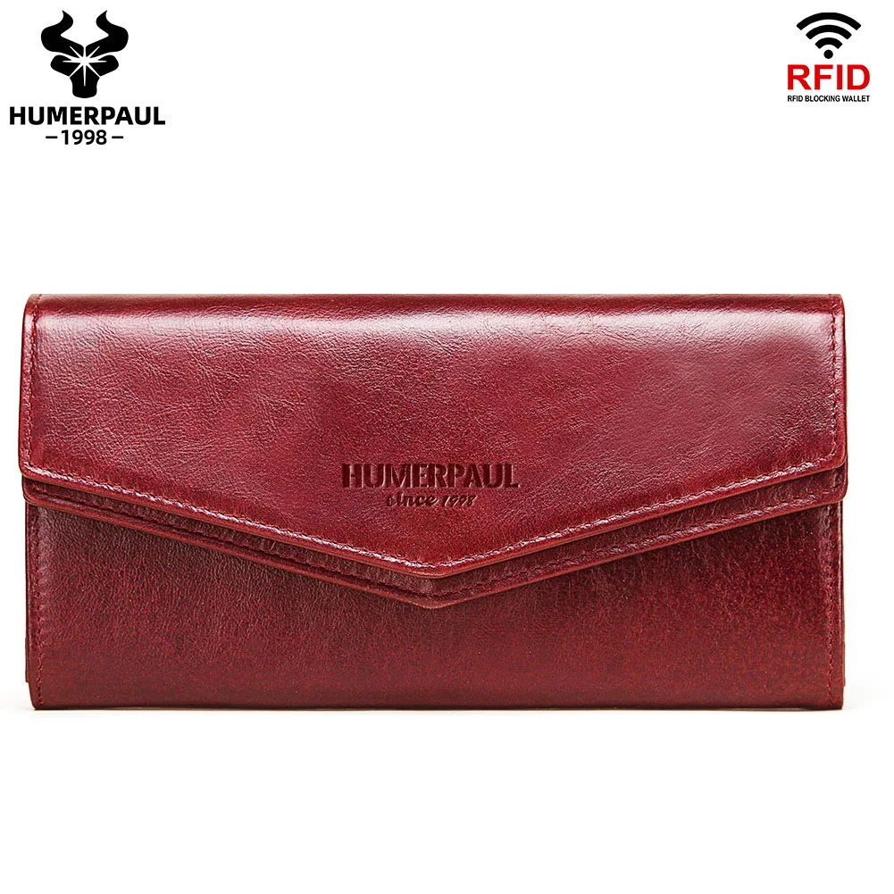 LAREET Senior 100% Genuine Leather Wallets For Women With Zipper Bag Fashion High-Capacity Luxury Business Super Value Wallet