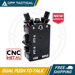 New FCS-Tactical MPU5 Standard Dual PTT Single and Dual-Channel Function CNC Metal Radio PTT for AMP Headset COMTAC3 Headset