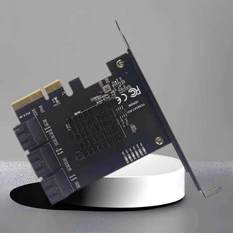 

NEW PCI Express X4 to 6 Port SATA3 Converter Expansion Card Adapter 6 Port SATA 3.0 6Gbps Controller for Hard Disk Drive HDD SSD