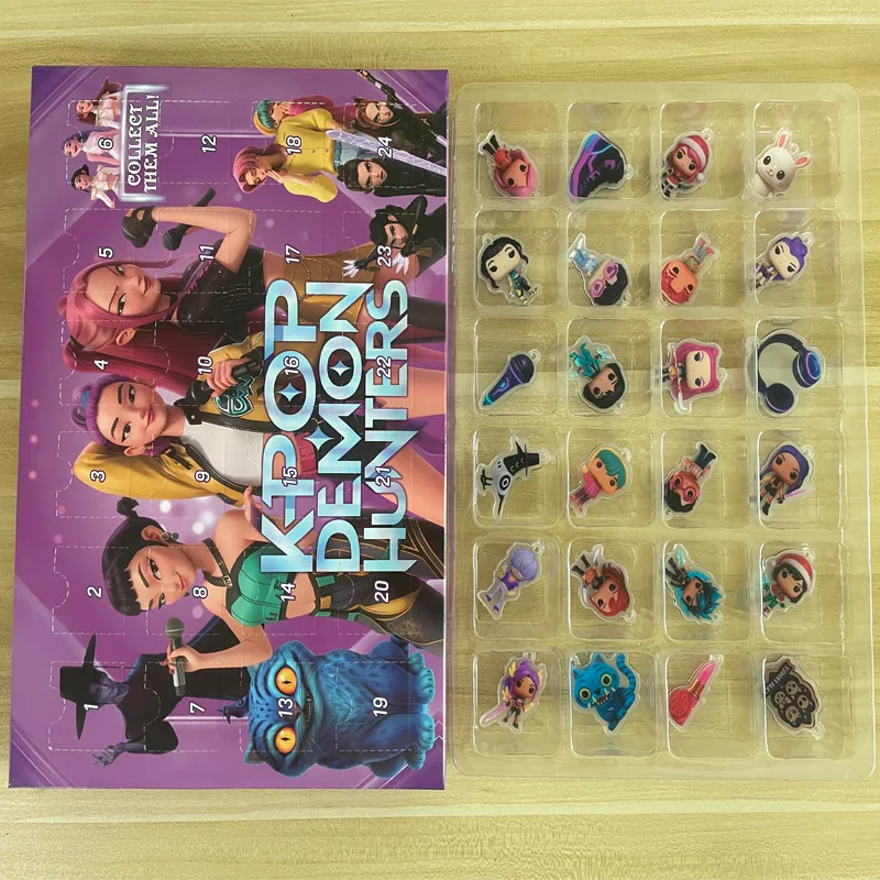 2025New Kerst Kpop Demon Jacht 24 st Adventskalender Verrassing Blind Dozen Voor Halloween Mystery Box Geschenken Speelgoed
