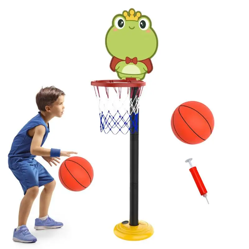 

Basketball Hoop Outdoor Portable Basketball Goals Stand Cartoon Height Adjustable Early Education Toy For Indoor Outdoor Play