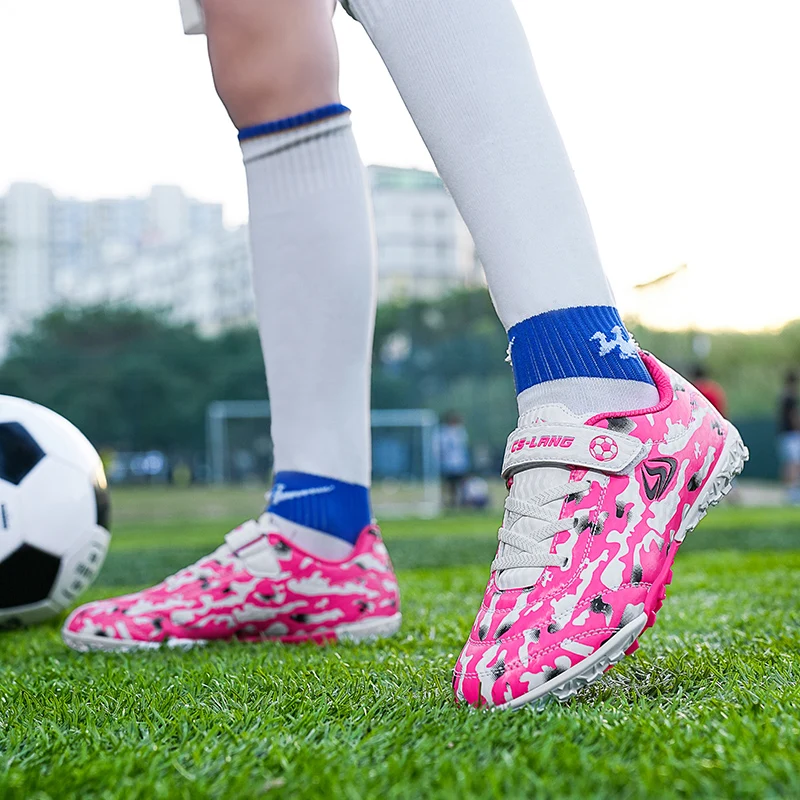 

Kids Soccer Shoes Society TF/FG School Football Boots Cleats Grass Sneakers Boy Girl Outdoor Athletic Training Sports Footwear