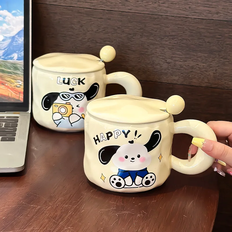 

Cute Cartoon Big-eared Puppy Pattern Ceramic Mug Breakfast Oatmeal Cup Coffee Milk Cup Home Office Drinking Cup Mugs Coffee Cups