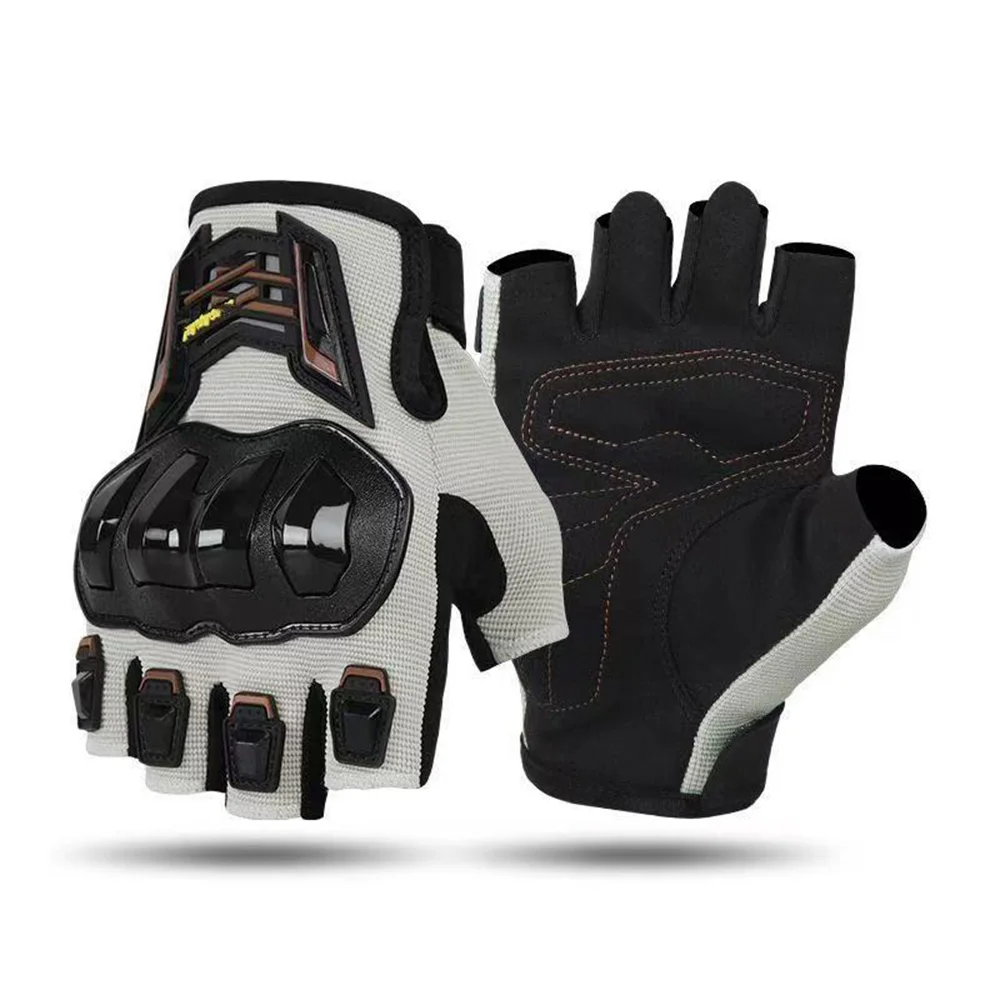 Half Finger Motorcycle Gloves Summer Ventilated Anti-fall Anti-slip Touch Screen Scooter E-bike Riding Protective Gear