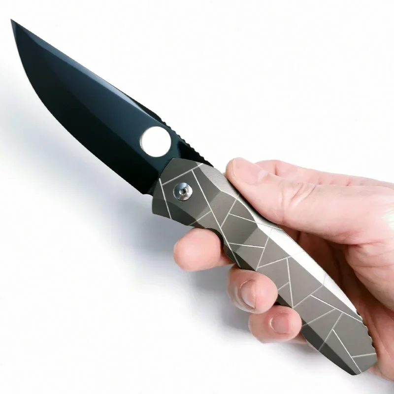 EDC Folding Knife high end collection Tactical Knife Compact Titanium Handle Advanced Powder Steel DLC Mirror Finish