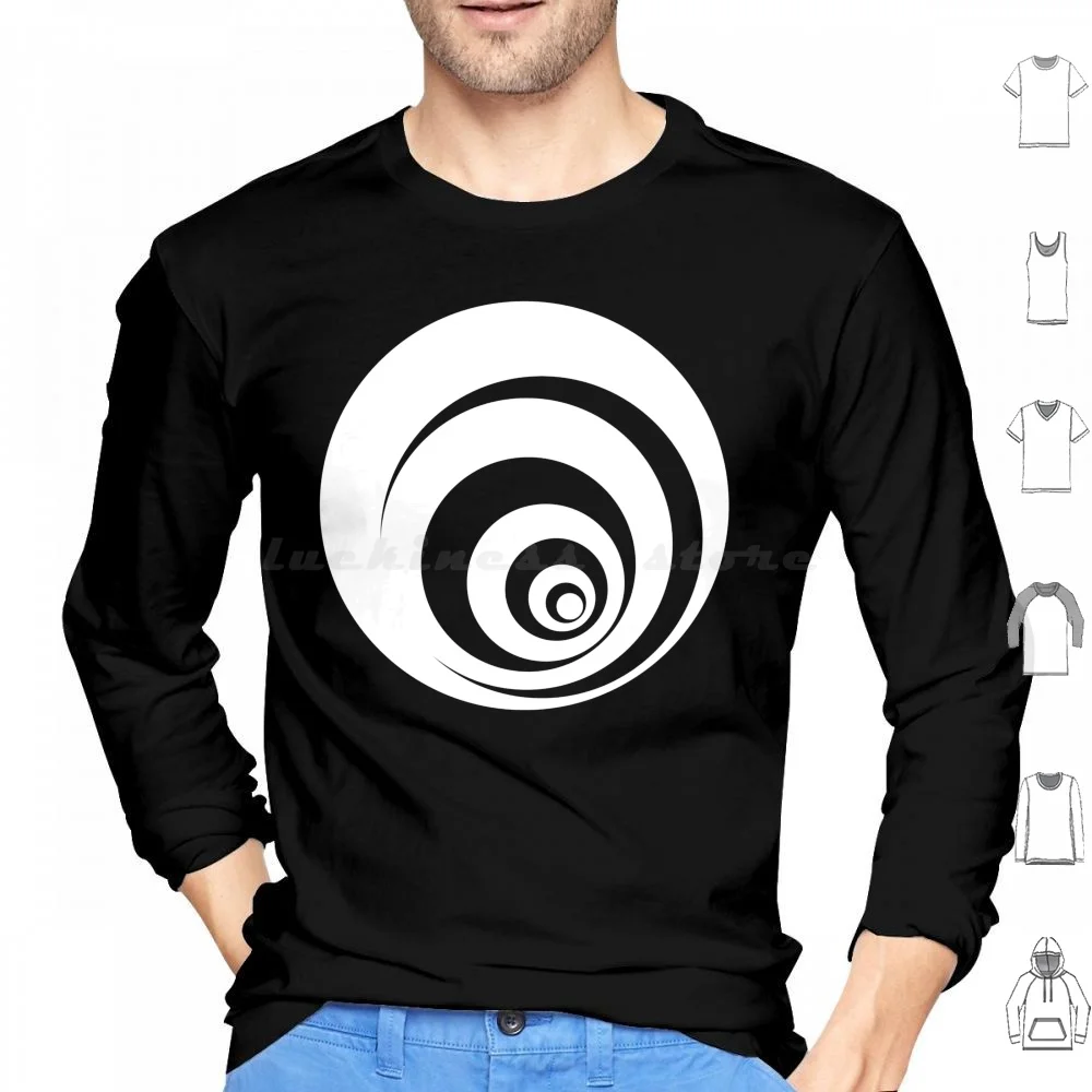 الدوائر في الدوائر # 6 هوديي قطن كم طويل دائرة متحدة المركز ألوان دائرية بصوت عال جريئة فريدة من نوعها ريترو متعة وزارة الدفاع خمر