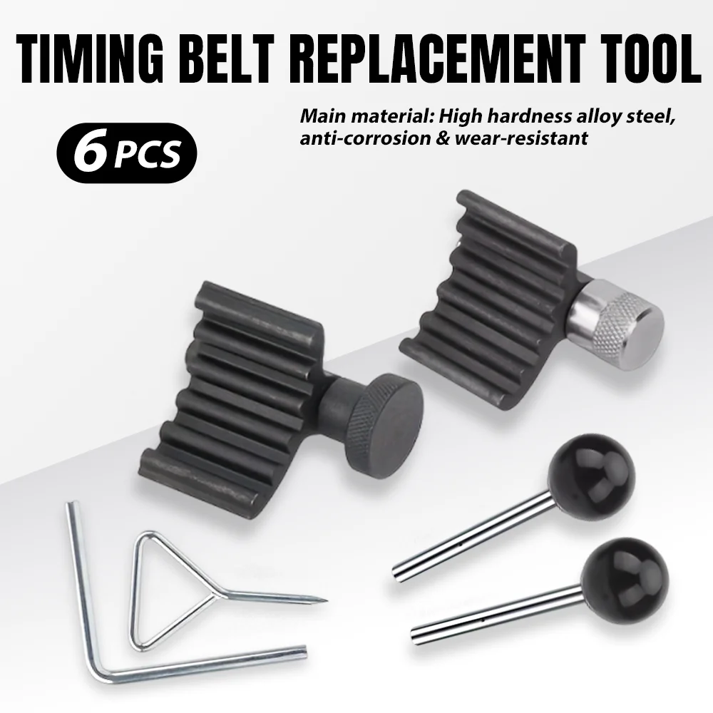 

6Pcs Diesel Engine Timing Locking Tool, Timing Belt Replacement Kit for Timing Belt Replacement/Chain Service, Mechanic Tools