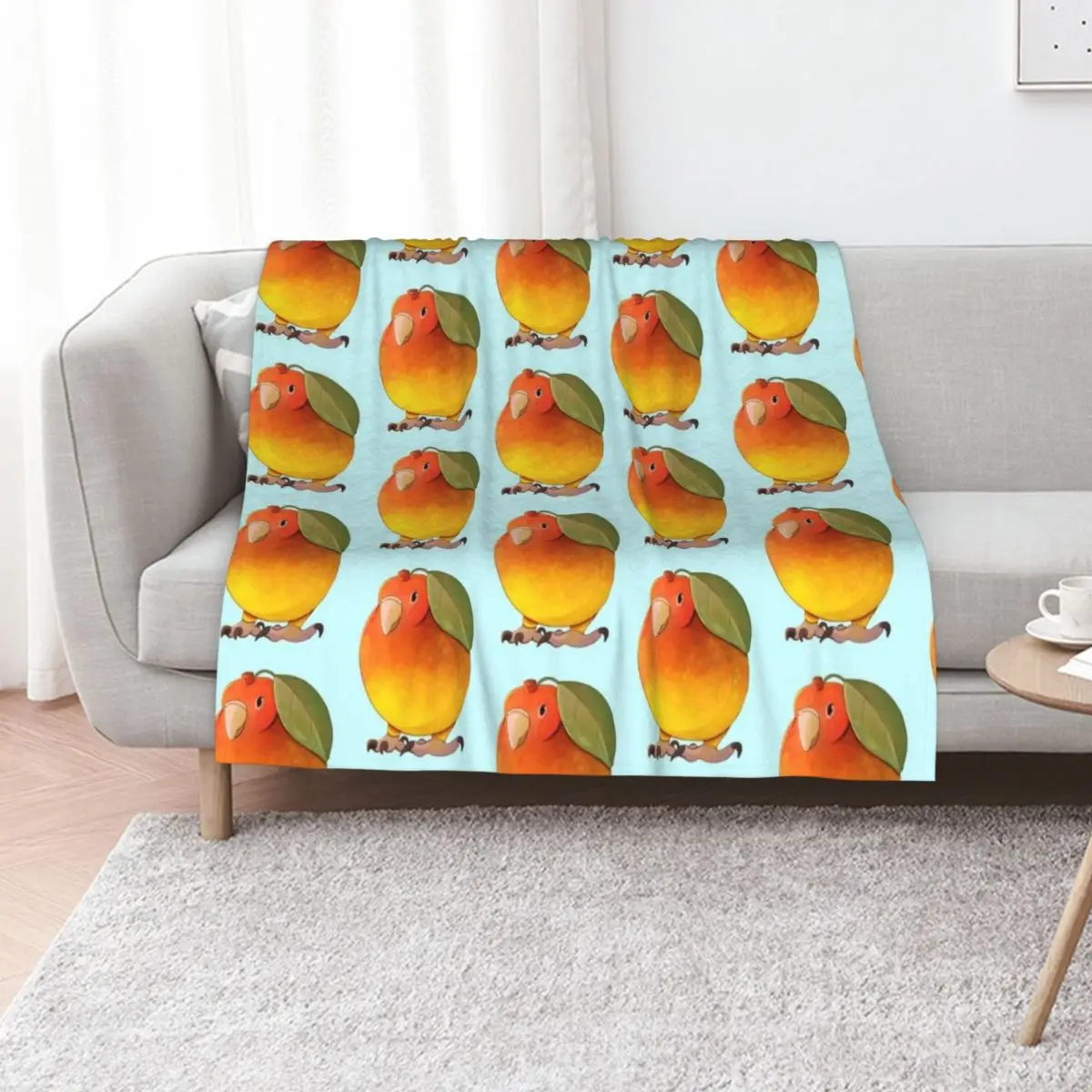 Mango Parrot Throw Blanket Cute Plaid Thin Thermals For Travel Stuffeds Moving Bed covers Blankets